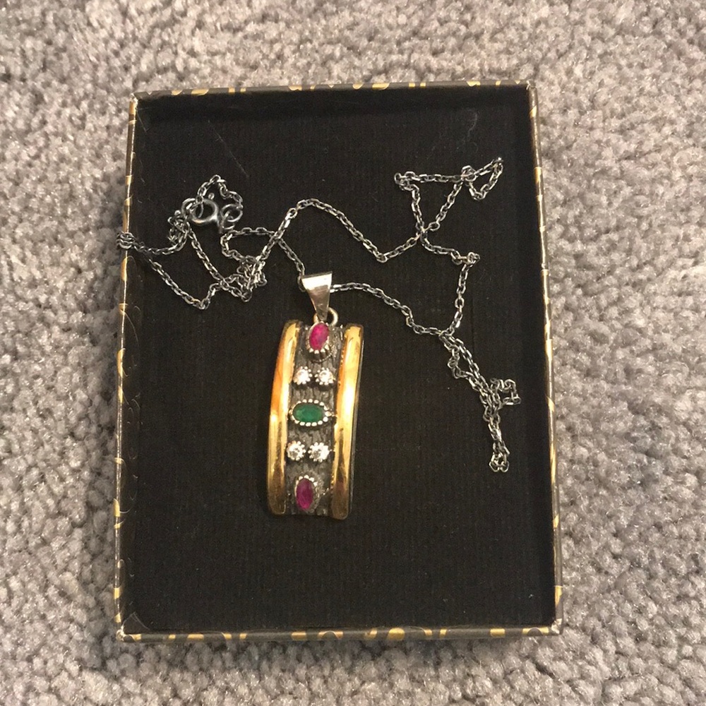 Turkish hand made silver  necklace